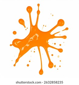 Dynamic splash of orange liquid isolated on white. Perfect for vibrant designs.