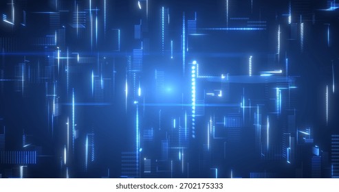 A dynamic and vibrant blue light matrix featuring glowing lines and digital elements, creating a futuristic, technological atmosphere. perfect for tech-inspired designs and backgrounds.