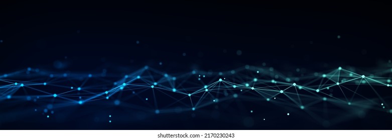 Dynamic wave with connected dots and lines. Digital wave background concept. Abstract technology background. Big data visualization. 3D rendering. - Powered by Shutterstock