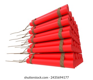 Dynamite isolated on background. 3d rendering - illustration