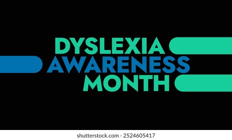 Dyslexia Awareness Month colorful text typography on white or black background banner illustration great for wishing and celebrating Happy Dyslexia Awareness Month in October - Powered by Shutterstock