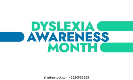 Dyslexia Awareness Month colorful text typography on white or black background banner illustration great for wishing and celebrating Happy Dyslexia Awareness Month in October - Powered by Shutterstock