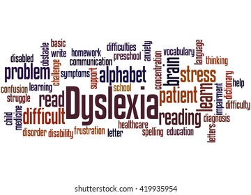 Dyslexia Word Cloud Concept On White Stock Illustration 419935954 ...