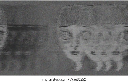 Dystopian human glitch 
Female cyborg head glitch illustration
