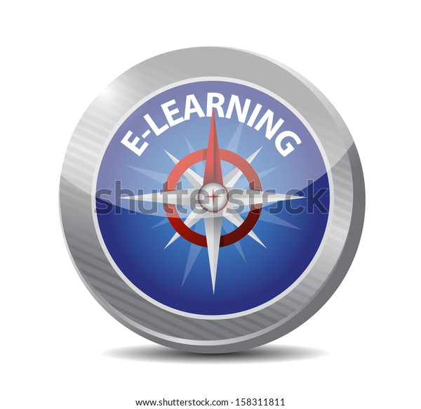 E Learning Compass Guide Illustration Design Stock Illustration 158311811