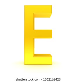 Gold Letter E On White Background Stock Illustration 328066367