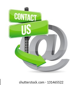 E Mail Contact Us At Sign Illustration Design Over White