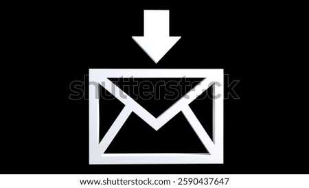 e mail  Envelope with Arrow icon on black