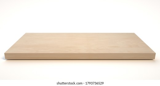 E3d illustration mpty wood table on isolate white background - Shutterstock ID 1793736529