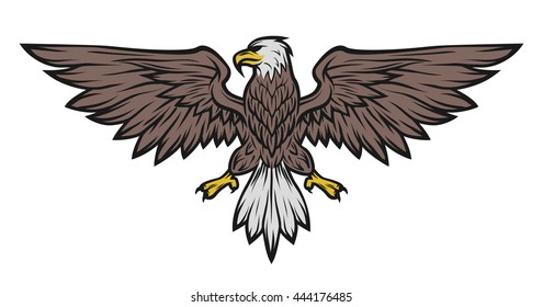 Eagle Mascot Spread Wings Illustration Vector Stock Illustration ...