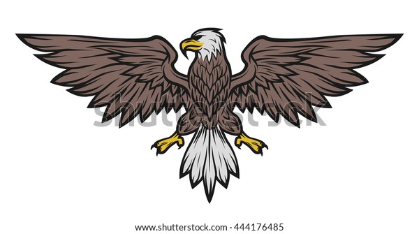 Eagle Mascot Spread Wings Illustration Vector Stock Illustration ...