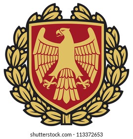 Eagle Shield Laurel Wreath Coat Arms Stock Illustration 113372653 ...