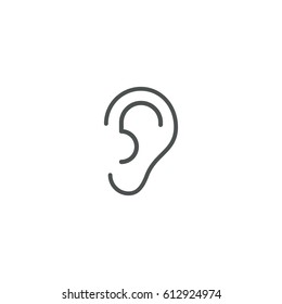 Ear Icon. Sign Design