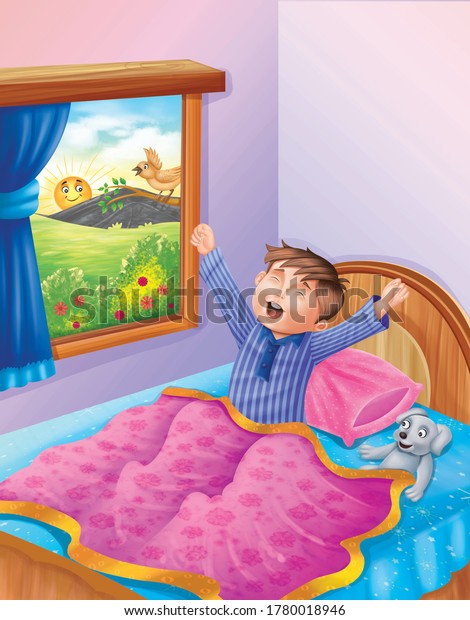 Early Bed Nursery Rhymes 3d Illustration Stock Illustration 1780018946