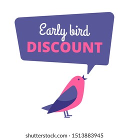 Early Bird. Discount Special Offer, Sale Banner. Early Birds Concept