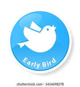 Early Bird Icon. Discount Clipart Isolated On White Background