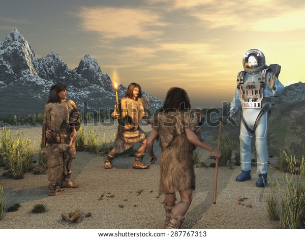 Early humans and an alien\
visitor