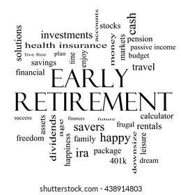 Early Retirement Word Cloud Concept Black Stock Illustration 438914803 ...