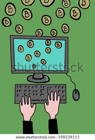 Royalty Free Stock Illustration Of Earn Bitcoin Stock Illustration - !   