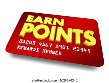 Earn Points Reward Card Shopping Customer Loyalty 3d Illustration