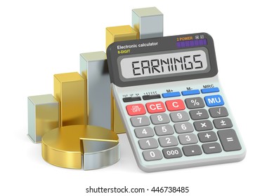 Earnings concept, 3D rendering isolated on white background