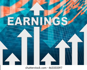 Earnings Graph Indicating Earns Chart And Wage