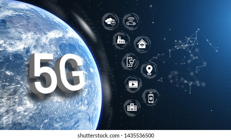 Earth 5g Network Iot Inter Orb Stock Illustration 1435536500 | Shutterstock