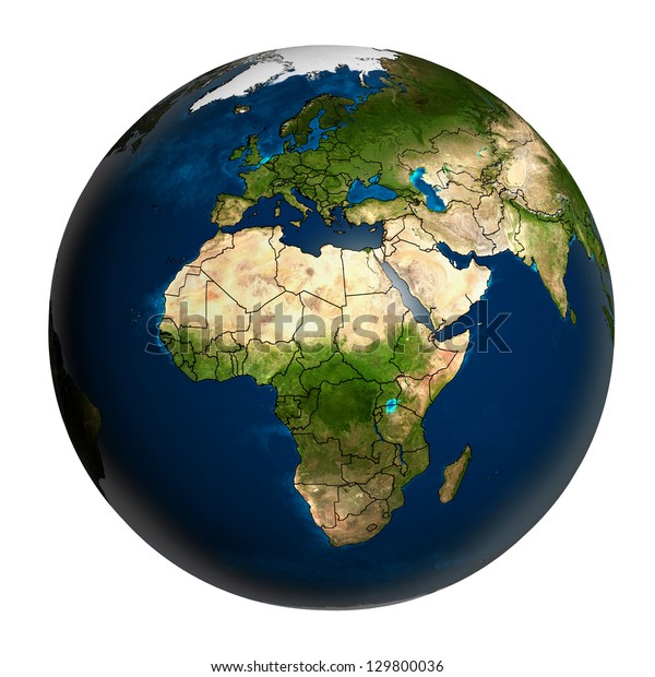 Earth Accurate Country Boundaries Isolated On Stock Illustration 129800036