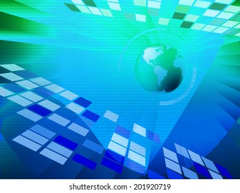 Earth Background Showing Global Digital Art Or Design 