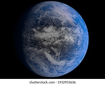 Earth, Blue Planet. 3d Render