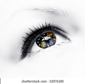 earth clock in eye