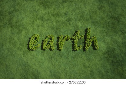 earth create by tree with grass background