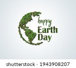 Earth day concept. 3d eco friendly design.Earth map shapes with trees water and shadow. Save the Earth concept. Happy Earth Day, 22 April.