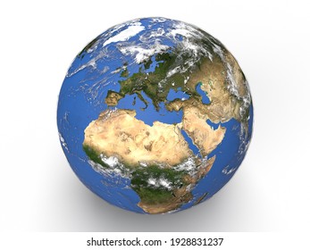 Earth globe 3D rendering illustration