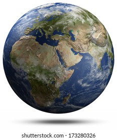 Earth globe - Africa, Europe and Asia. Elements of this image furnished by NASA