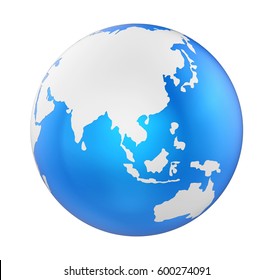 Earth Globe 3d Model Side Asia Stock Illustration 100945663