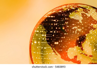 Earth globe background - planet lights