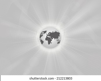 Earth, Globe Background With Rays