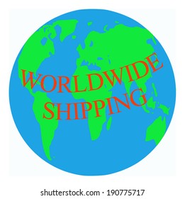 Earth Globe Icon Label Worldwide Shipping Stock Illustration 190775717 ...