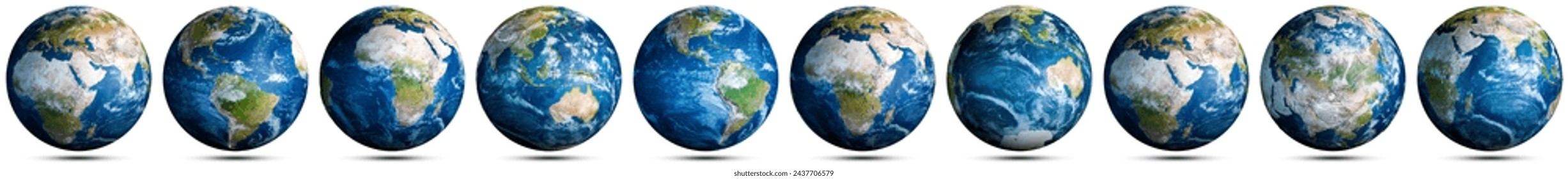 Earth globe world map set. Elements of this image furnished by NASA. 3d rendering
