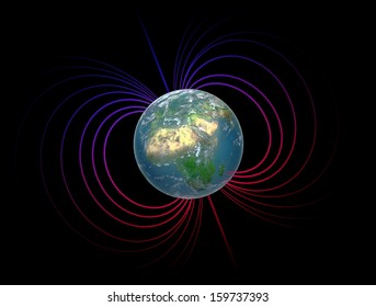 Earth with it's magnetosphere