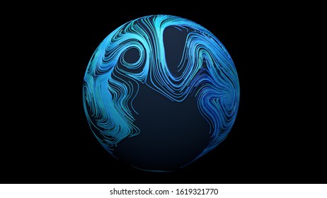 Earth Map, Geographic Information System, Location Intelligence Software 3d Illustration