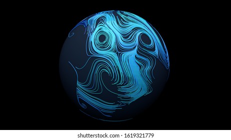 Earth Map, Geographic Information System, Location Intelligence Software 3d Illustration