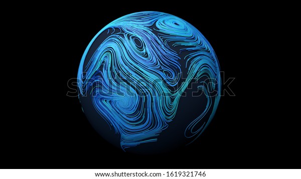 Earth map, Geographic information system,\
Location Intelligence software 3d\
illustration