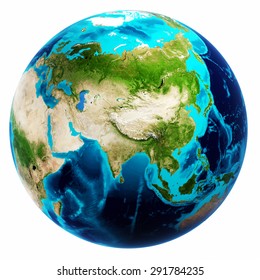 Earth Map White Isolated Elements This Stock Illustration 291784235 ...