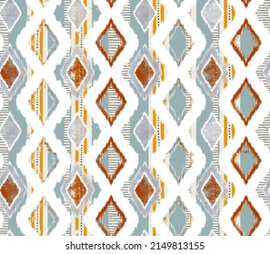 Earth natural geometric folklore ornament with diamonds. Tribal ethnic vector texture. Seamless striped pattern in Aztec style. Folk embroidery. Indian, Scandinavian, Gypsy, Mexican, African rug.