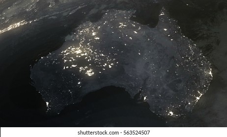 Earth Night At australia  From Space Elements of this image furnished by NASA