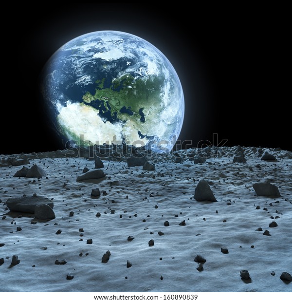 月から見た地球 Nasaが提供するこの画像のエレメント のイラスト素材