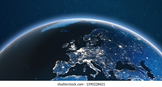 Earth from space. Elements of this image furnished by NASA. 3d rendering - Shutterstock ID 1590228421