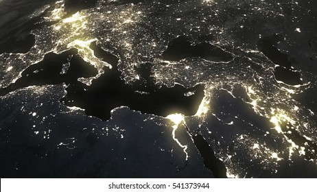 The Earth From Space At Night,world Population Biggest Cities